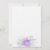 誕生日パープル花模様エレガントシルバー 招待状 (裏面)