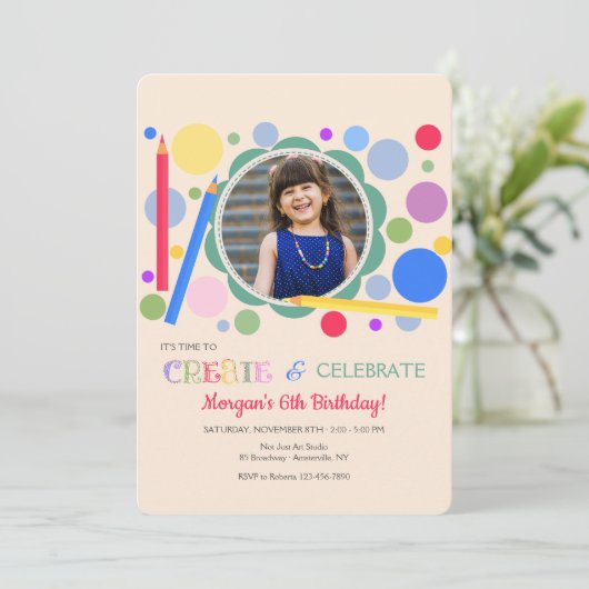 誕生日パ祝ーティーの作成と写真 招待状 (スタンド正面)