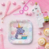 誕生日ヒッポ紙プレート ペーパープレート (パーティー)