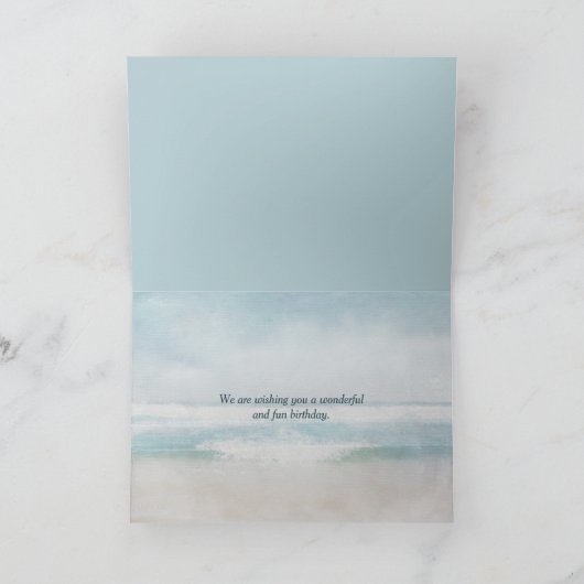 誕生日ヒトデと海サーフウォーター色 カード (内部)