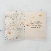 誕生日ヒマワリとハミングバード カード (内部)