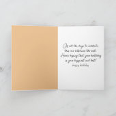 誕生日ヒマワリ白熱［赤熱］光を放つの女の子 カード (内部)