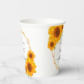 誕生日ヒマワリ白金ゴールド幾何学名 紙コップ (右)