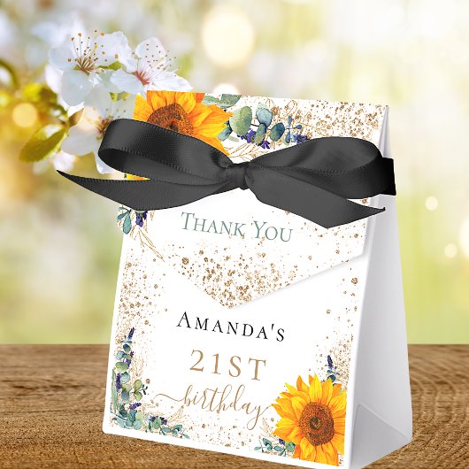 誕生日ヒマワリeucalyptusグリッター感謝していyou フェイバーボックス