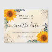 誕生日ヒマワリeucalyptus日付磁石を保存 (正面)