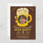 誕生日ビおもしろいールパーティーアダルト飲用追加写真 インビテーションポストカード (正面/裏面)
