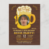 誕生日ビおもしろいールパーティーアダルト飲用追加写真 インビテーションポストカード (正面)