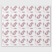 誕生日ビッグ5人目ガールピンクの花緑 ラッピングペーパー (フラット)