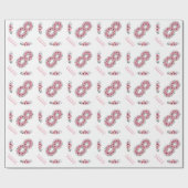 誕生日ビッグ8人目ガールピンクの花緑 ラッピングペーパー (フラット)