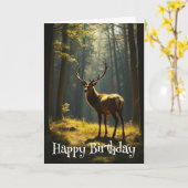 誕生日ビューティフルスタグディアサニーフォレスト カード (黄色い花)