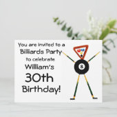 誕生日ビリヤードパーティの招待状 招待状 (スタンド正面)