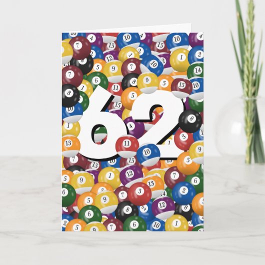 誕生日ビリヤード球62誕生日用 カード (正面)
