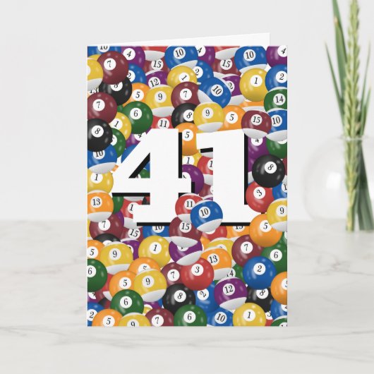 誕生日ビリヤード・ボール41誕生日 カード (正面)