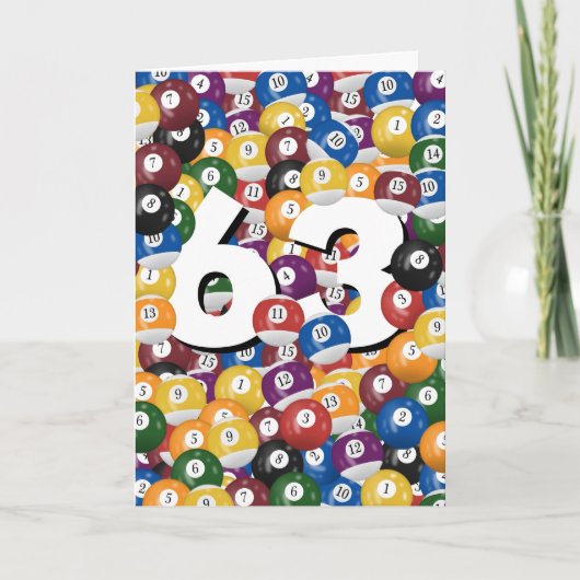 誕生日ビリヤード・ボール63誕生日 カード (正面)