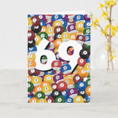 誕生日ビリヤード・ボール69誕生日 カード (黄色い花)