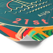 誕生日ビーチトロピカルパームツリービーチサンセット ポスター (角)