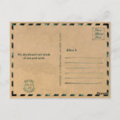 誕生日ビーチトロピカルパームツリービーチサンセット ポストカード (裏面)