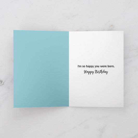 誕生日ビーチビキニを着たヒトデ カード (内部)