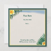 誕生日ビーチピクニックパーティーココナッツドリンク 招待状 (裏面)