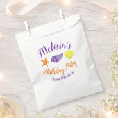 誕生日ビーチプールパーティーサマーシーシェル フェイバーバッグ (クリップ留めされた状態)