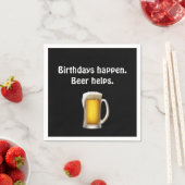 誕生日ビールオンブラック スタンダードカクテルナプキン (インサイチュ)