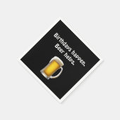 誕生日ビールオンブラック スタンダードカクテルナプキン (角)