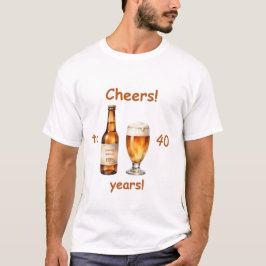 誕生日ビールカスタム年齢Tシャツ Tシャツ