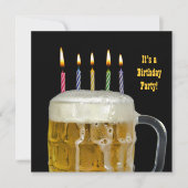 誕生日ビールパーティー 招待状 (正面)