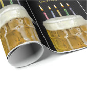 誕生日ビールマグとキャンドル ラッピングペーパー (ロールコーナー)