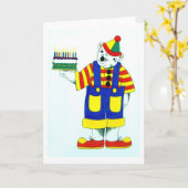 誕生日ピエロテディベア カード (黄色い花)