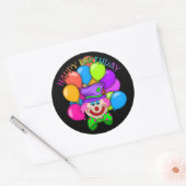 誕生日ピエロユニセックスパーティーシール ラウンドシール (封筒)