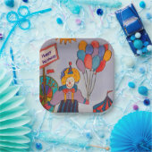 誕生日ピエロ ペーパープレート (パーティー)