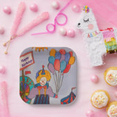 誕生日ピエロ ペーパープレート (パーティー)