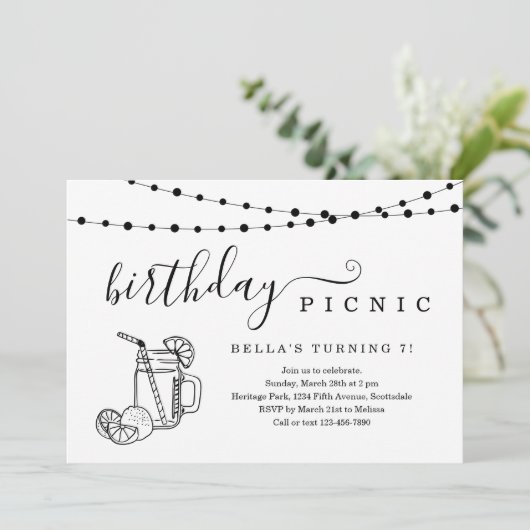誕生日ピクニックパーティの招待状 招待状 (スタンド正面)