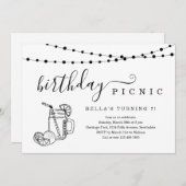 誕生日ピクニックパーティの招待状 招待状 (正面/裏面)