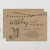 誕生日ピクニックパーティの招待状 招待状 (正面/裏面)