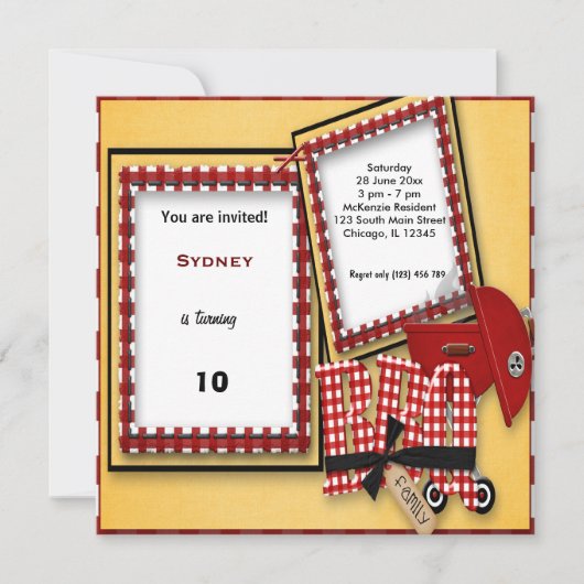 誕生日ピクニック 招待状 (正面)