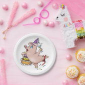誕生日ピグパートリング ペーパープレート (パーティー)