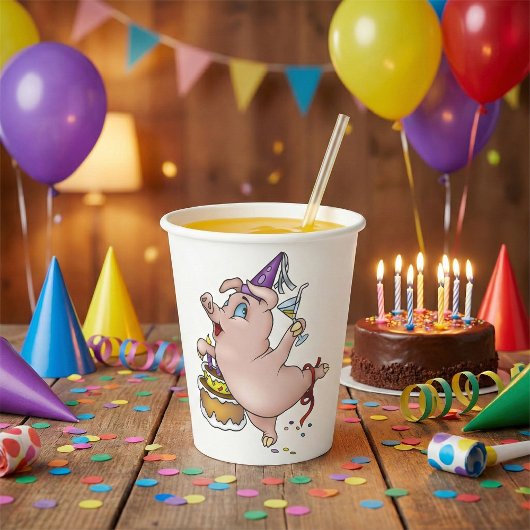 誕生日ピグパートリング 紙コップ