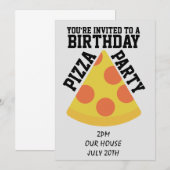誕生日ピザパーティー招待状！ 招待状 (正面/裏面)
