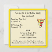 誕生日ピザパーティー 招待状 (裏面)