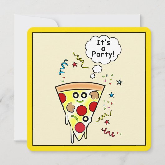 誕生日ピザパーティー 招待状 (正面)