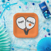 誕生日ピックボールとパドル ペーパープレート (パーティー)