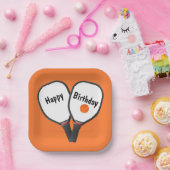 誕生日ピックボールとパドル ペーパープレート (パーティー)