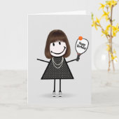 誕生日ピックボールスティックフィギュア カード (黄色い花)