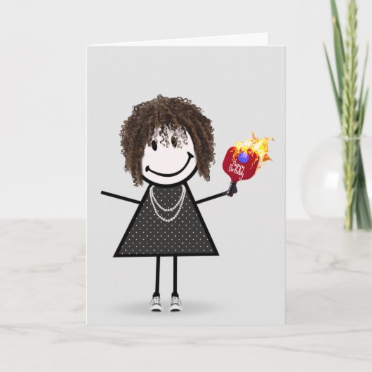 誕生日ピックボールスティックフィギュア カード (正面)