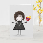 誕生日ピックボールスティックフィギュア カード (黄色い花)