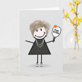 誕生日ピックボールスティックフィギュア カード (黄色い花)