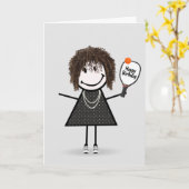 誕生日ピックボールスティックフィギュア カード (黄色い花)