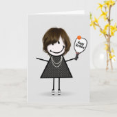 誕生日ピックボールスティックフィギュア カード (黄色い花)